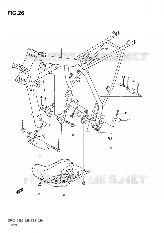 CADRE Suzuki MOTO 125 DR-Z 2012  DR-Z125L2(E28)