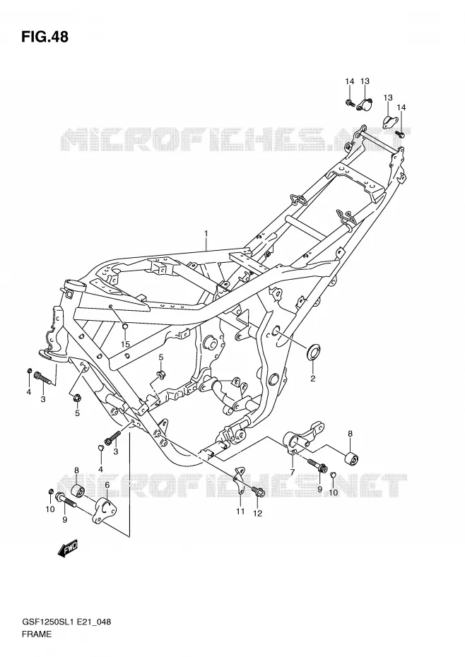CADRE Suzuki MOTO 1250 BANDIT 2011  GSF1250SAL1(E21)