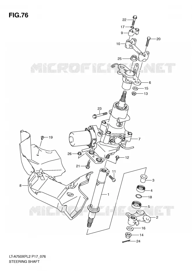 COLONNE DE DIRECTION Suzuki QUAD 750 KINGQUAD 2012  LT-A750XPZL2(P17)