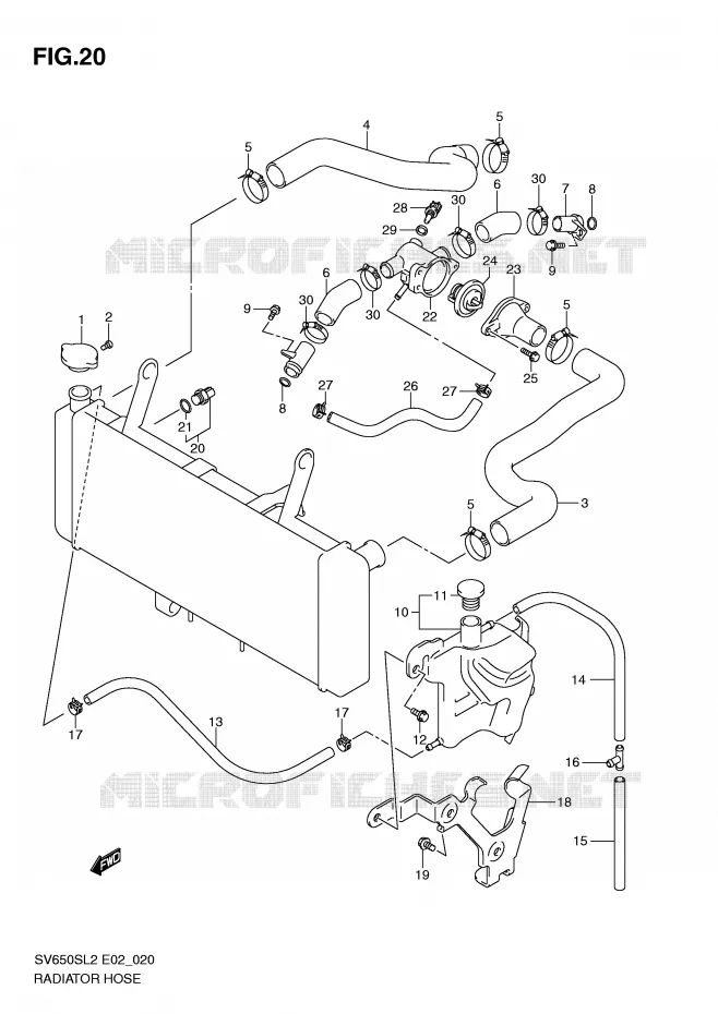 DURITE DE RADIATEUR Suzuki MOTO 650 SV 2012  SV650SL2(E02)