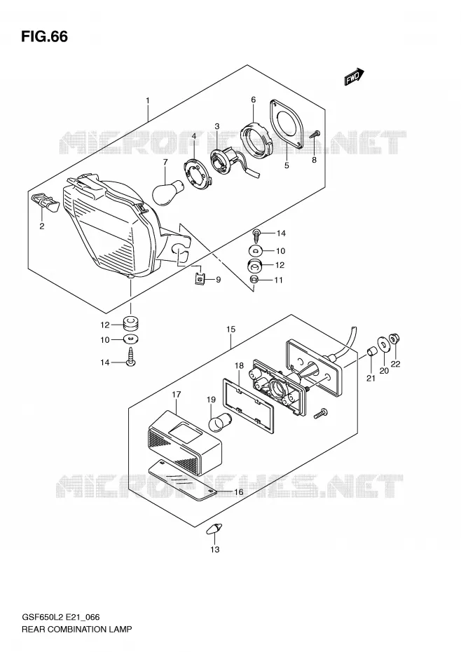 FEU ARRIERE Suzuki MOTO 650 BANDIT 2012  GSF650UAL2(E21)