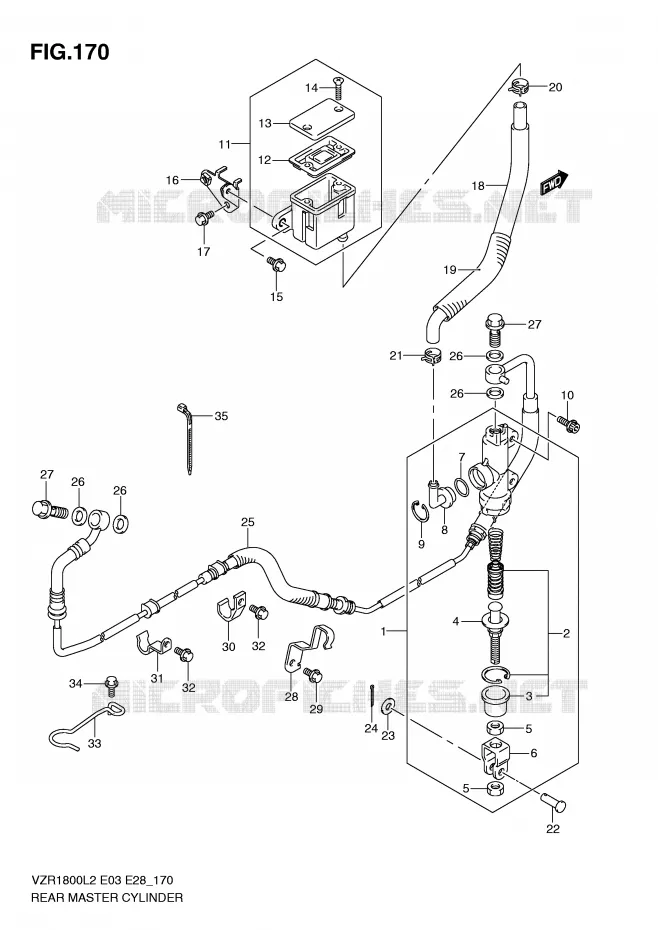 MAITRE CYLINDRE ARRIERE Suzuki MOTO 1800 INTRUDER 2012  VZR1800L2(E03)