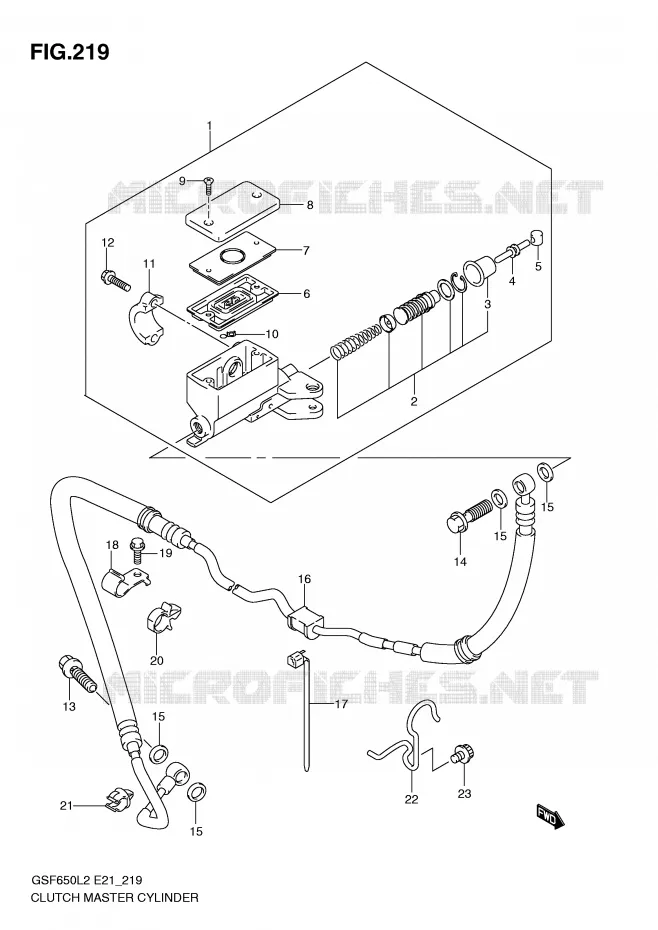 MAITRE CYLINDRE D'EMBRAYAGE (GSF650SAL2 E21) Suzuki MOTO 650 BANDIT 2012  GSF650SAL2(E21)