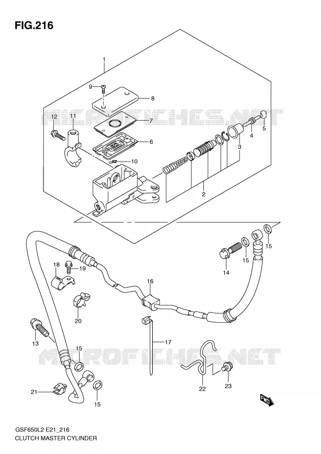 MAITRE CYLINDRE D'EMBRAYAGE (GSF650UAL2 E21) Suzuki MOTO 650 BANDIT 2012  GSF650AL2(E21)