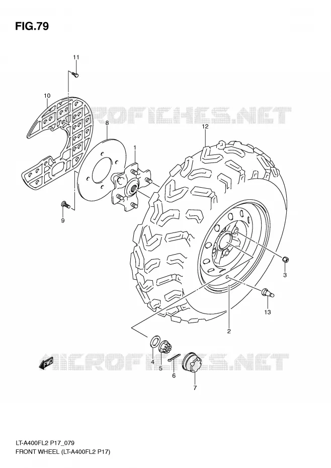 ROUE AVANT (LT-A400FL2 P17) Suzuki QUAD 400 KINGQUAD 2012  LT-F400FL2(P17)