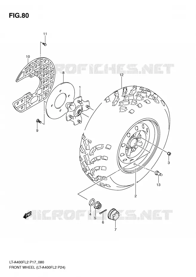 ROUE AVANT (LT-A400FL2 P24) Suzuki QUAD 400 KINGQUAD 2012  LT-A400FL2(P17)