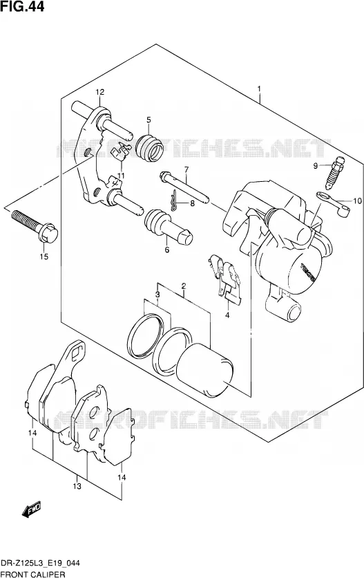 ETRIER DE FREIN AVANT (DR-Z125LL3_E19) Suzuki MOTO 125 DR-Z 2013  DR-Z125 L3 (E19)