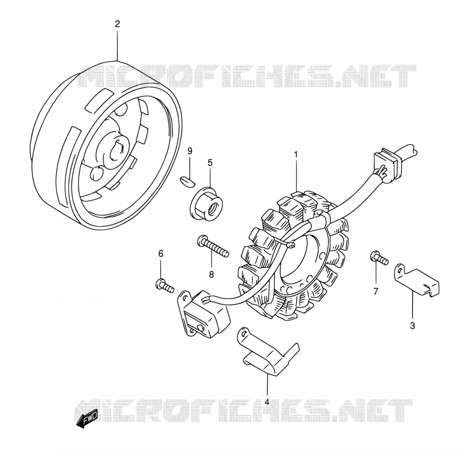 ALLUMAGE ROTOR - STATOR Suzuki MOTO 250 DR-Z 2001  DR-Z250 K1 (E03,E28,E33)