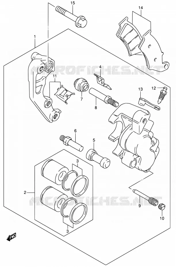 ETRIER DE FREIN AVANT Suzuki MOTO 250 DR-Z 2002  DR-Z250 K2 (E03,E28,E33)