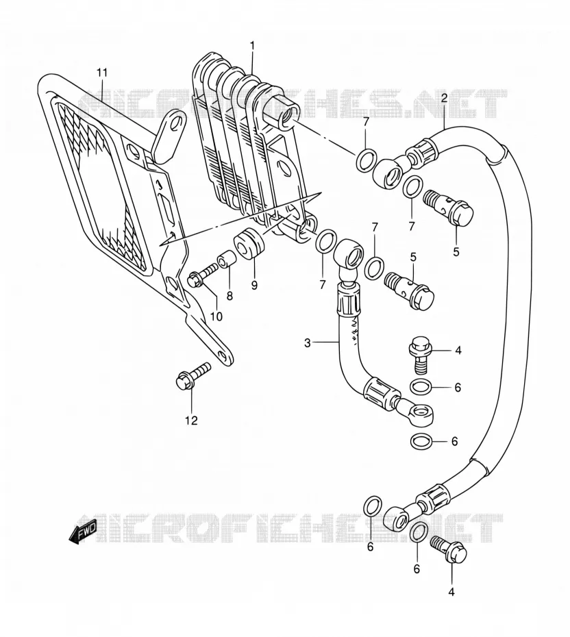 RADIATEUR D'HUILE Suzuki MOTO 250 DR-Z 2002  DR-Z250 K2 (E03,E28,E33)