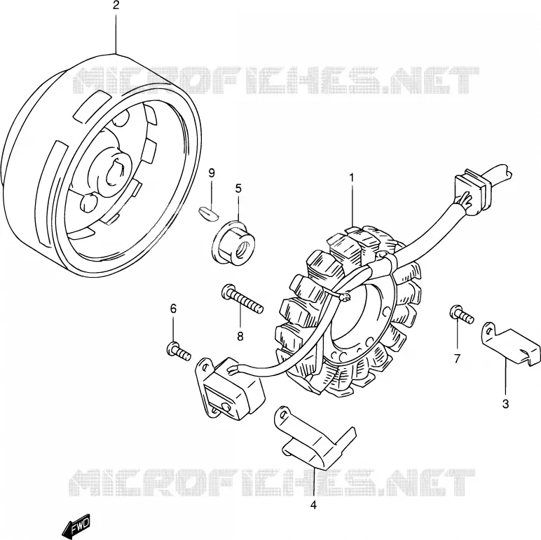 ALLUMAGE ROTOR - STATOR Suzuki MOTO 250 DR-Z 2003  DR-Z250 K3 (E03,E28,E33)