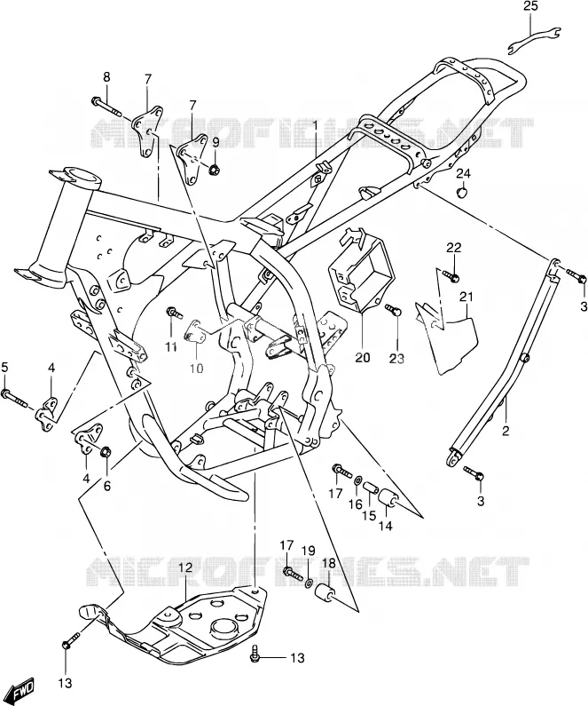 CADRE Suzuki MOTO 250 DR-Z 2003  DR-Z250 K3 (E03,E28,E33)