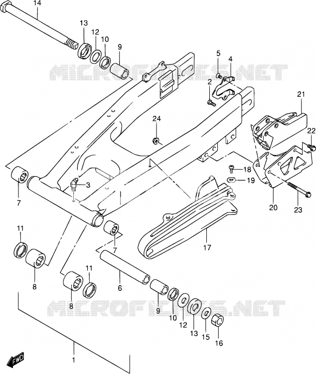 CADRE Suzuki MOTO 250 DR-Z 2004  DR-Z250 K4 (E03,E28,E33)