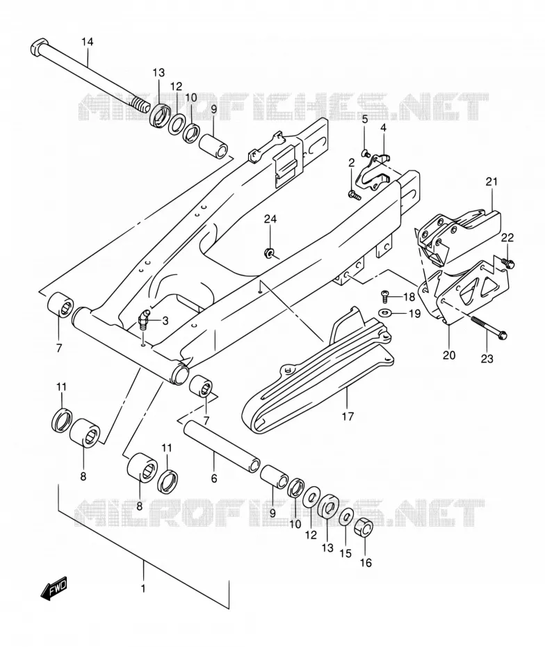BRAS OSCILLANT ARRIERE Suzuki MOTO 250 DR-Z 2005  DR-Z250 K5 (E03,E28,E33)