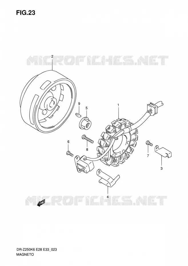 ALLUMAGE ROTOR - STATOR Suzuki MOTO 250 DR-Z 2006  DR-Z250 K6 (E03,E28,E33)