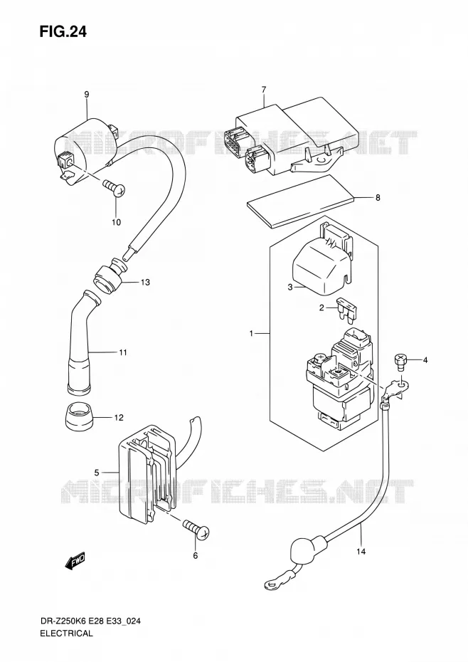 PARTIE ELECTRIQUE Suzuki MOTO 250 DR-Z 2006  DR-Z250 K6 (E03,E28,E33)