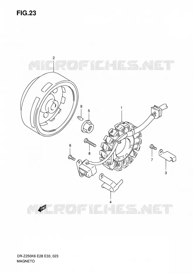 ALLUMAGE ROTOR - STATOR Suzuki MOTO 250 DR-Z 2007  DR-Z250 K7 (E03,E28,E33)