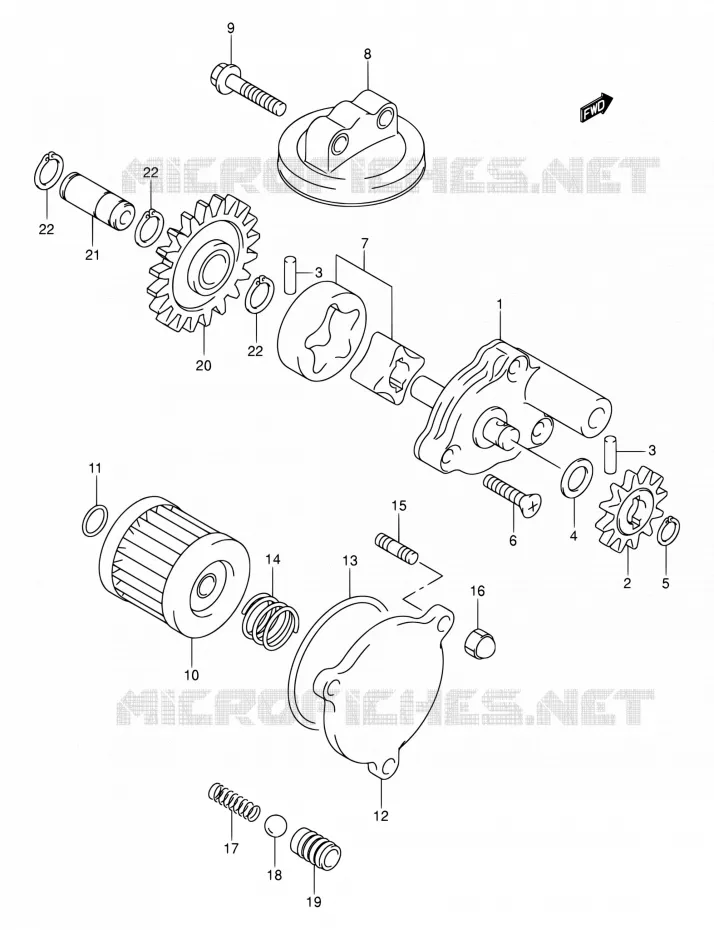POMPE A HUILE Suzuki MOTO 400 DR-Z 2001  DR-Z400 K1 (E03,E28,E33)