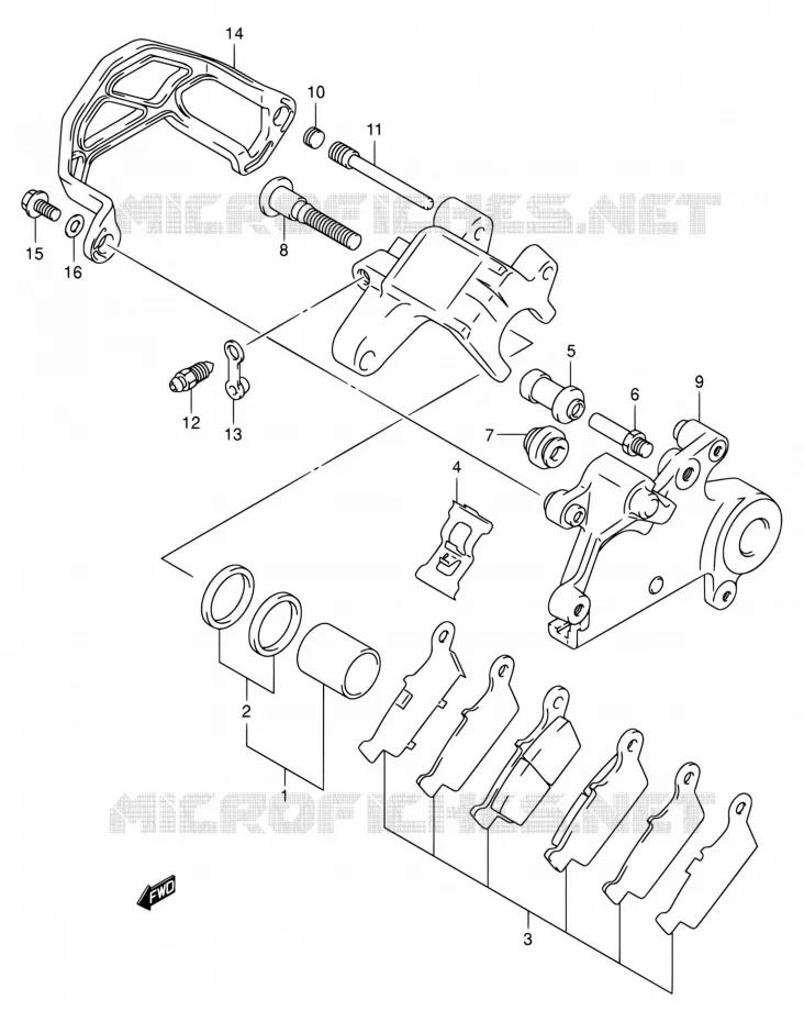 ETRIER DE FREIN ARRIERE Suzuki MOTO 400 DR-Z 2002  DR-Z400 K2 (E03,E28,E33)