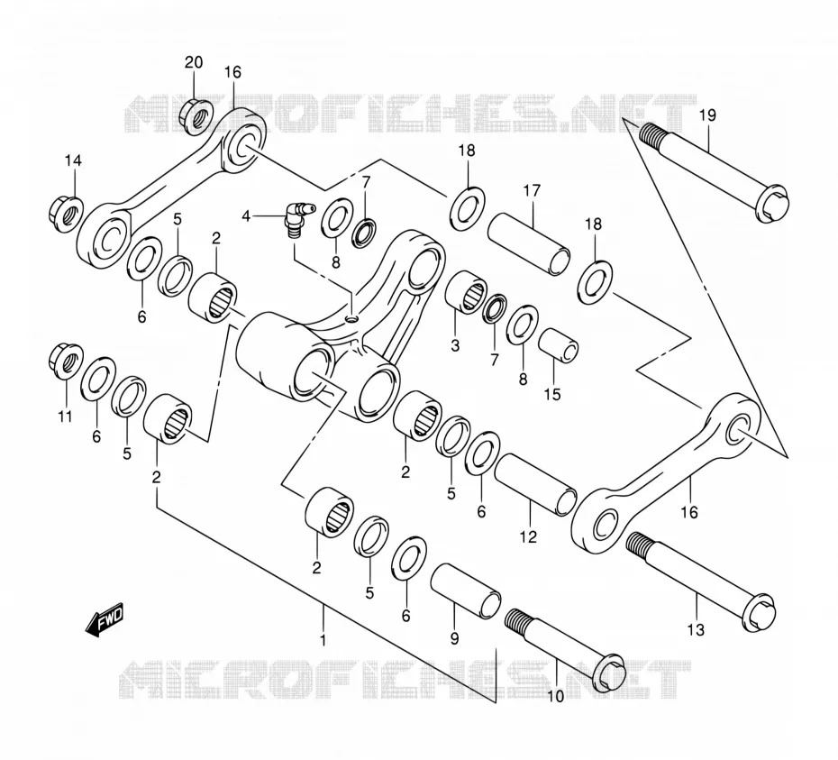 BIELLETTE D'AMORTISSEUR Suzuki MOTO 400 DR-Z 2000  DR-Z400 Y (E03,E28,E33)