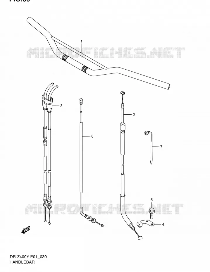 GUIDON (SANS E24) Suzuki MOTO 400 DR-Z 2001  DR-Z400EK1(E24)