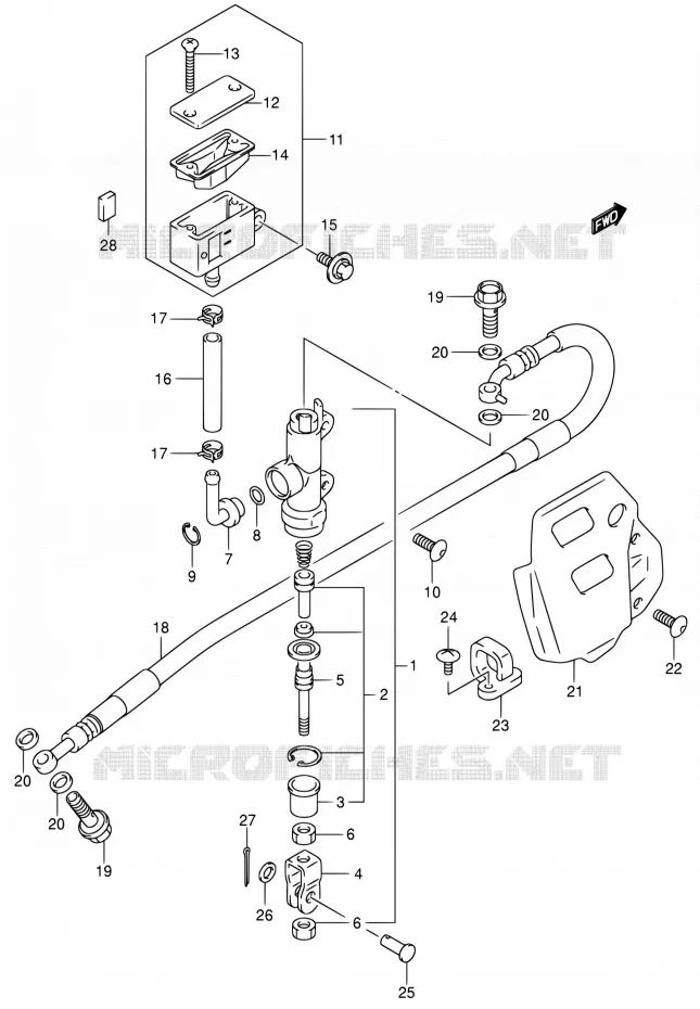 MAITRE CYLINDRE ARRIERE Suzuki MOTO 400 DR-Z 2002  DR-Z400EK2(E24)