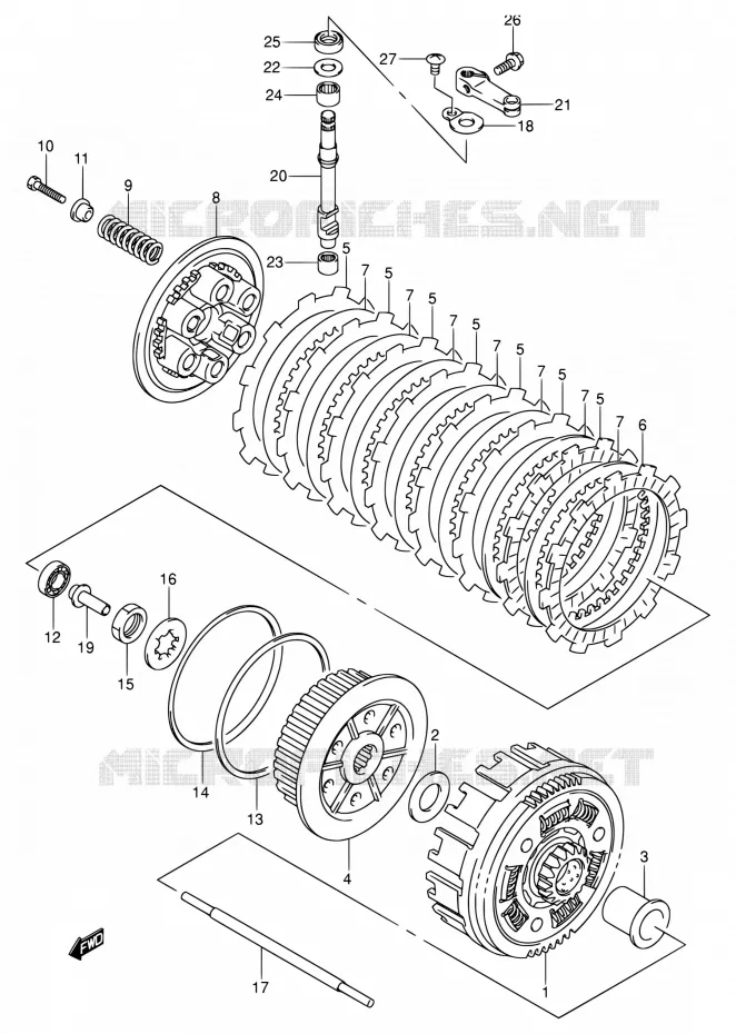 EMBRAYAGE Suzuki MOTO 400 DR-Z 2003  DR-Z400E K3 (E03,E28,E33)