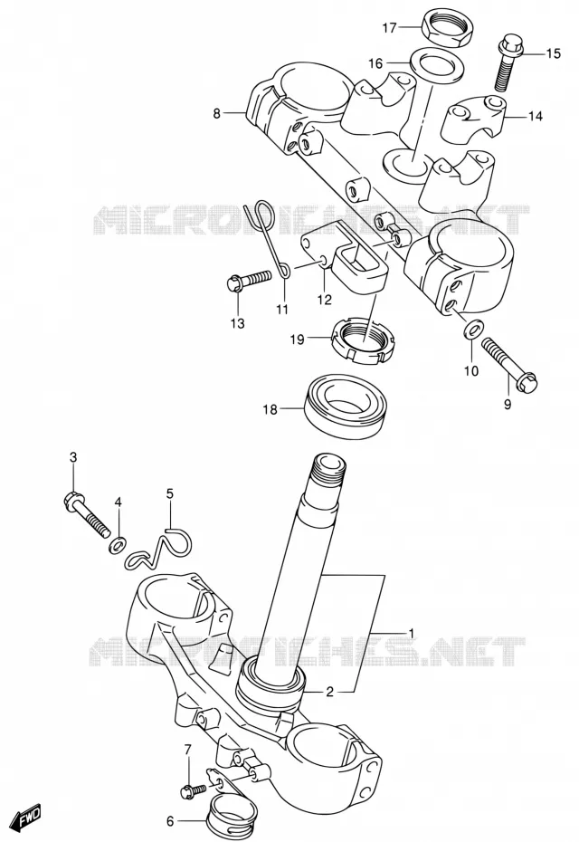TE DE FOURCHE (VOIR NOTE) Suzuki MOTO 400 DR-Z 2003  DR-Z400EK3(E24)