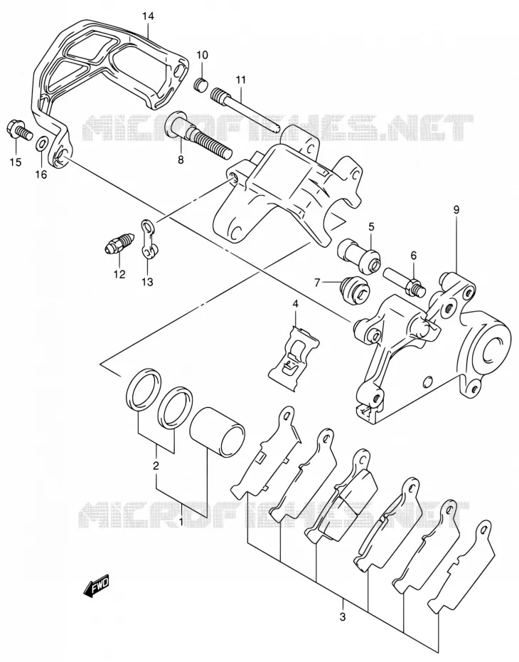 ETRIER DE FREIN ARRIERE Suzuki MOTO 400 DR-Z 2004  DR-Z400EK4(E24)