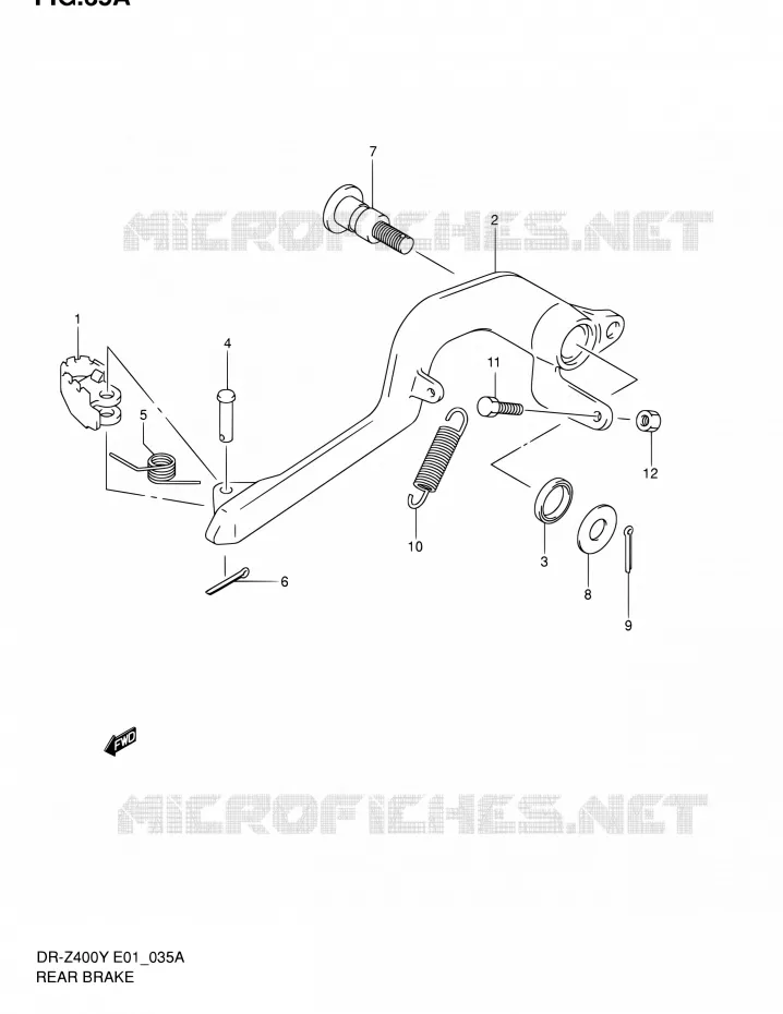 FREIN ARRIERE (DR-Z400E E24) Suzuki MOTO 400 DR-Z 2004  DR-Z400EK4(E24)