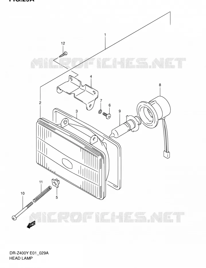 PHARE (MODELE K2/K3/K4) Suzuki MOTO 400 DR-Z 2004  DR-Z400EK4(E24)