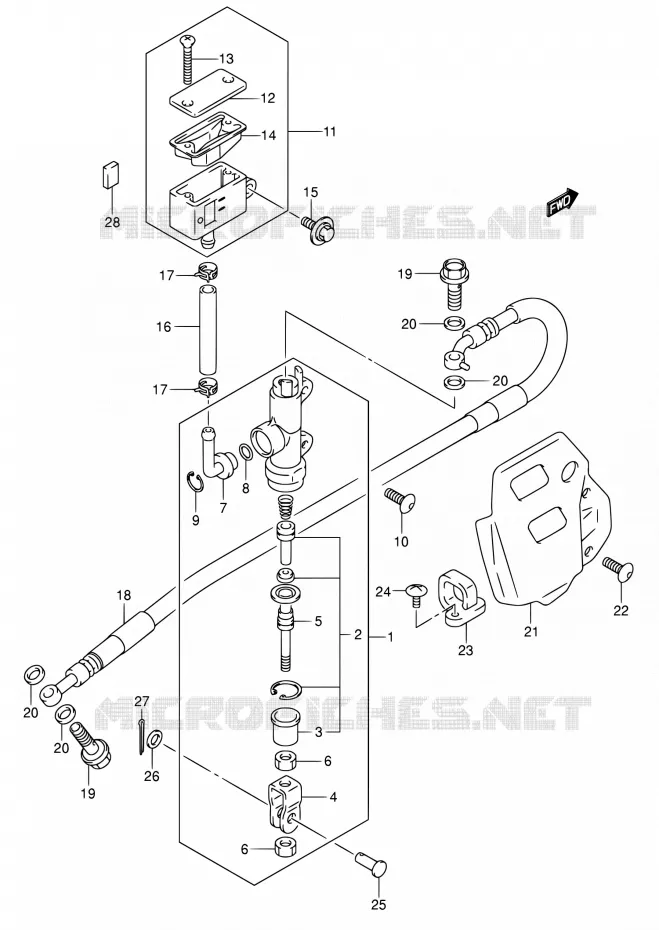 MAITRE CYLINDRE ARRIERE Suzuki MOTO 400 DR-Z 2005  DR-Z400E K5 (E03,E28,E33)