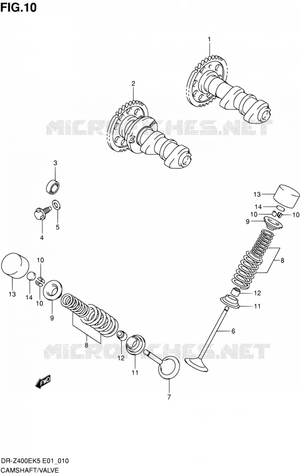 ARBRE A CAMES - VALVE Suzuki MOTO 400 DR-Z 2006  DR-Z400EK6(E24)