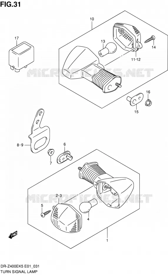 CLIGNOTANTS (DR-Z400EK5/K6/K7/K9 E24) Suzuki MOTO 400 DR-Z 2006  DR-Z400EK6(E24)