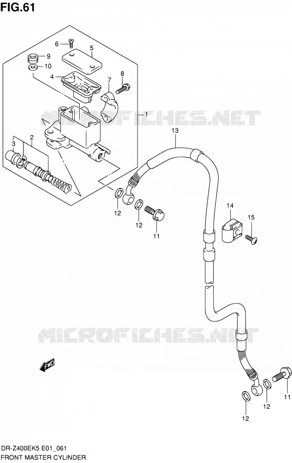 MAITRE CYLINDRE AVANT (E24) Suzuki MOTO 400 DR-Z 2006  DR-Z400EK6(E24)