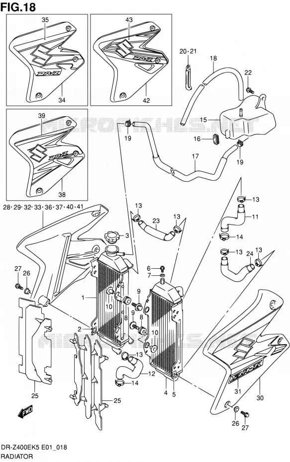 RADIATEUR Suzuki MOTO 400 DR-Z 2006  DR-Z400EK6(E24)
