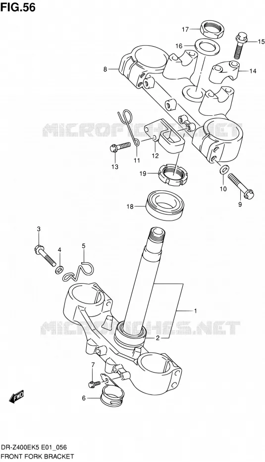 TE DE FOURCHE (E01,P37) Suzuki MOTO 400 DR-Z 2006  DR-Z400EK6(E24)