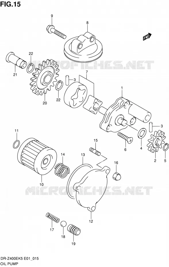 POMPE A HUILE Suzuki MOTO 400 DR-Z 2007  DR-Z400EK7(E24)