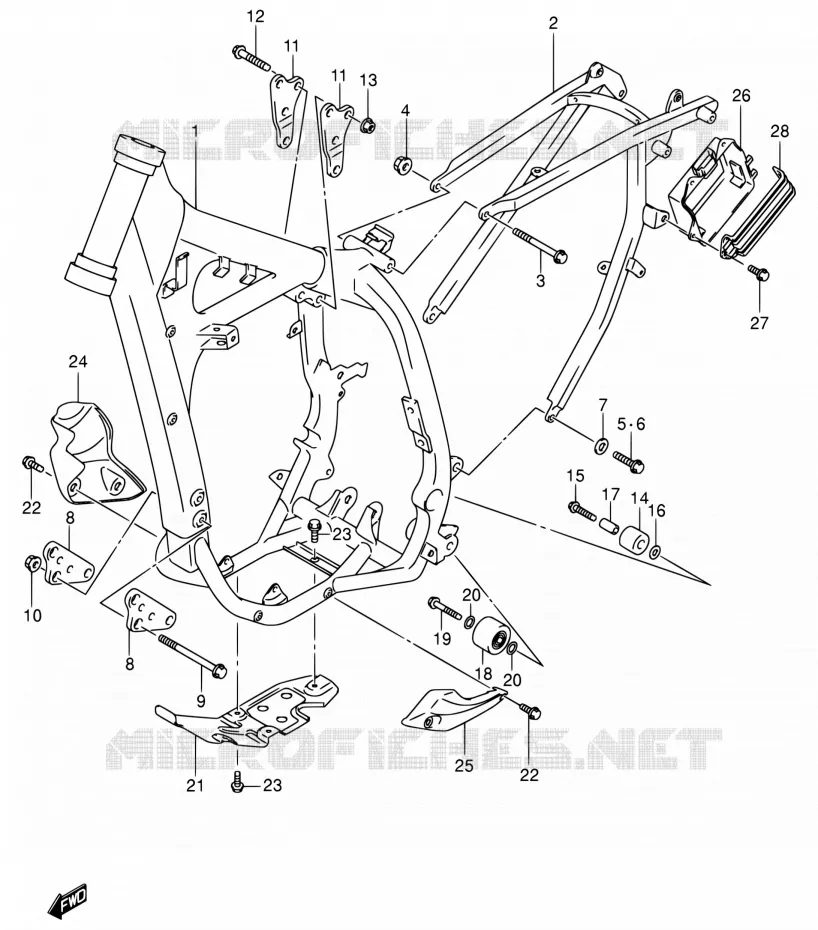 CADRE Suzuki MOTO 400 DR-Z 2000  DR-Z400E Y (E03,E28,E33)