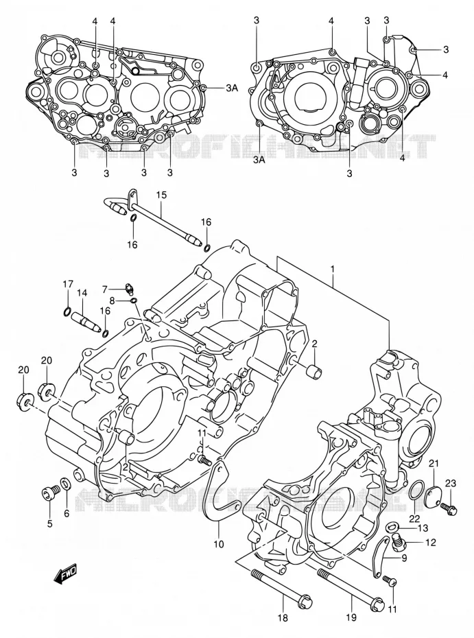 CARTER Suzuki MOTO 400 DR-Z 2000  DR-Z400E Y (E03,E28,E33)