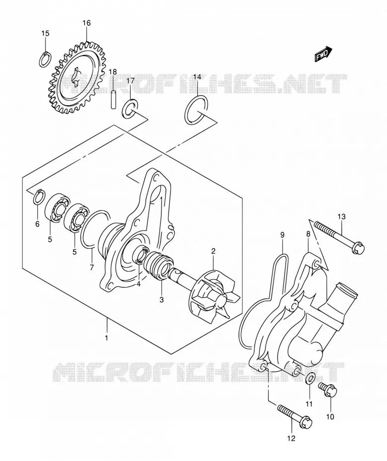 POMPE A EAU Suzuki MOTO 400 DR-Z 2000  DR-Z400E Y (E03,E28,E33)