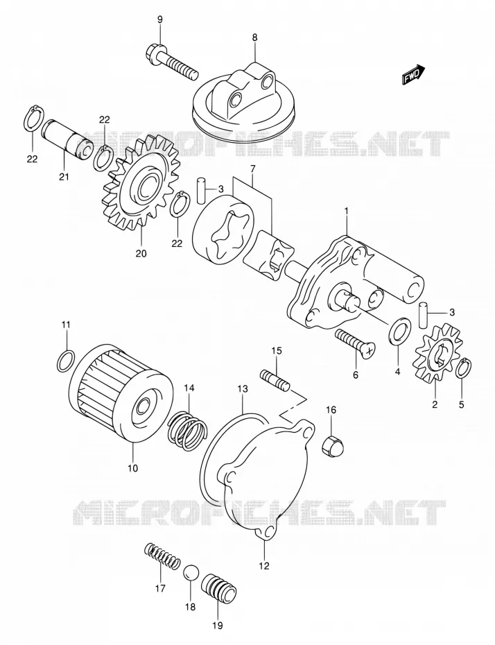 POMPE A HUILE Suzuki MOTO 400 DR-Z 2000  DR-Z400E Y (E03,E28,E33)