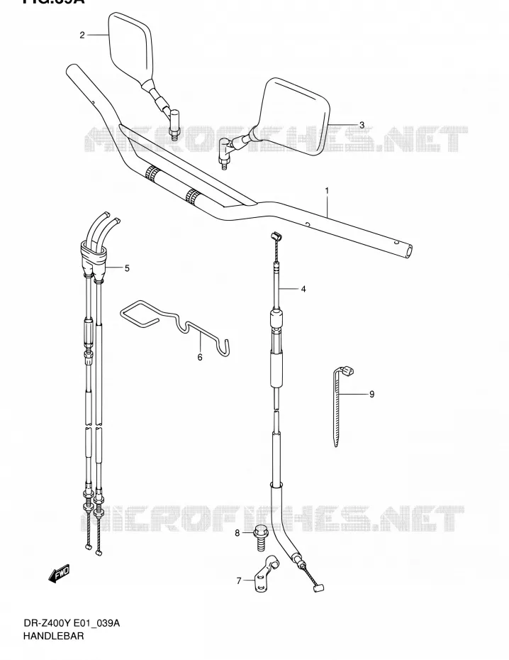 GUIDON (DR-Z400E E24) Suzuki MOTO 400 DR-Z 2000  DR-Z400EY(E24)