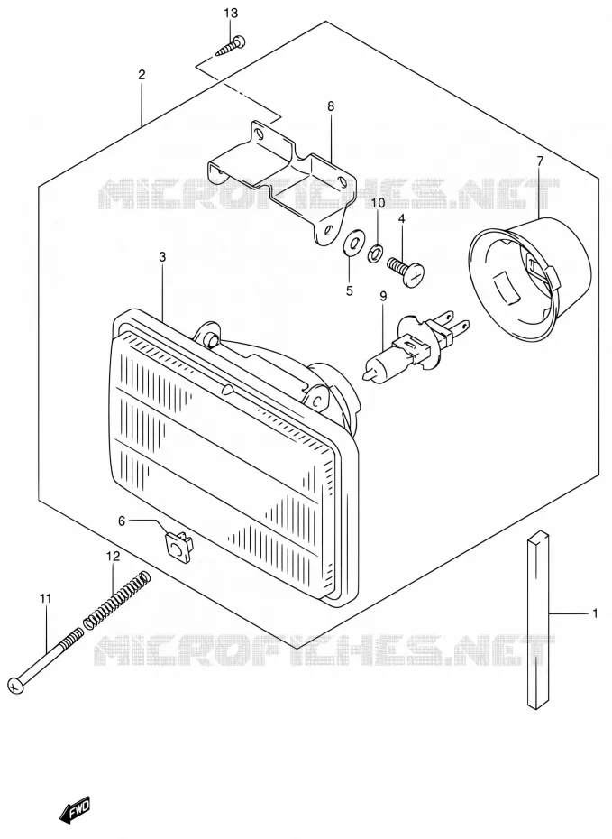 PHARE (MODELE Y/K1) Suzuki MOTO 400 DR-Z 2000  DR-Z400EY(E24)