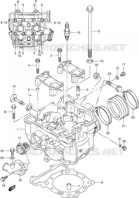 CYLINDRE Suzuki MOTO 400 DR-Z 2002  DR-Z400S K2 (E03,E28,E33)