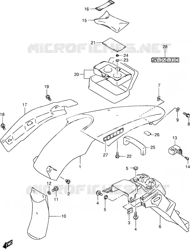 PROTEGES MAINS (MODELE Y/K1/K2 OPT) Suzuki MOTO 400 DR-Z 2002  DR-Z400S K2 (E03,E28,E33)