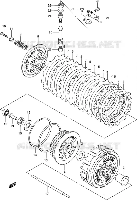 TRANSMISSION Suzuki MOTO 400 DR-Z 2002  DR-Z400S K2 (E03,E28,E33)