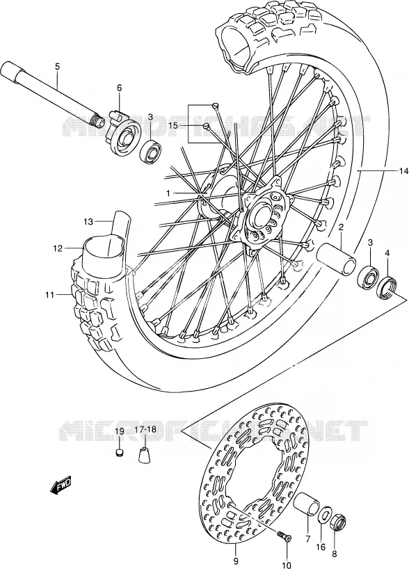 MAITRE CYLINDRE AVANT Suzuki MOTO 400 DR-Z 2003  DR-Z400S K3 (E03,E28,E33)