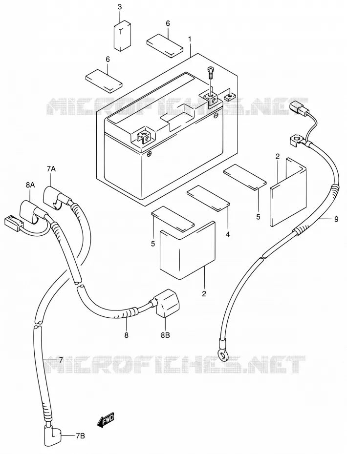BATTERIE Suzuki MOTO 400 DR-Z 2004  DR-Z400S K4 (E03,E28,E33)