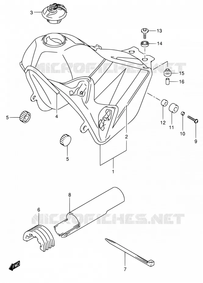 RESERVOIR D'ESSENCE (MODELE K4) Suzuki MOTO 400 DR-Z 2004  DR-Z400S K4 (E03,E28,E33)